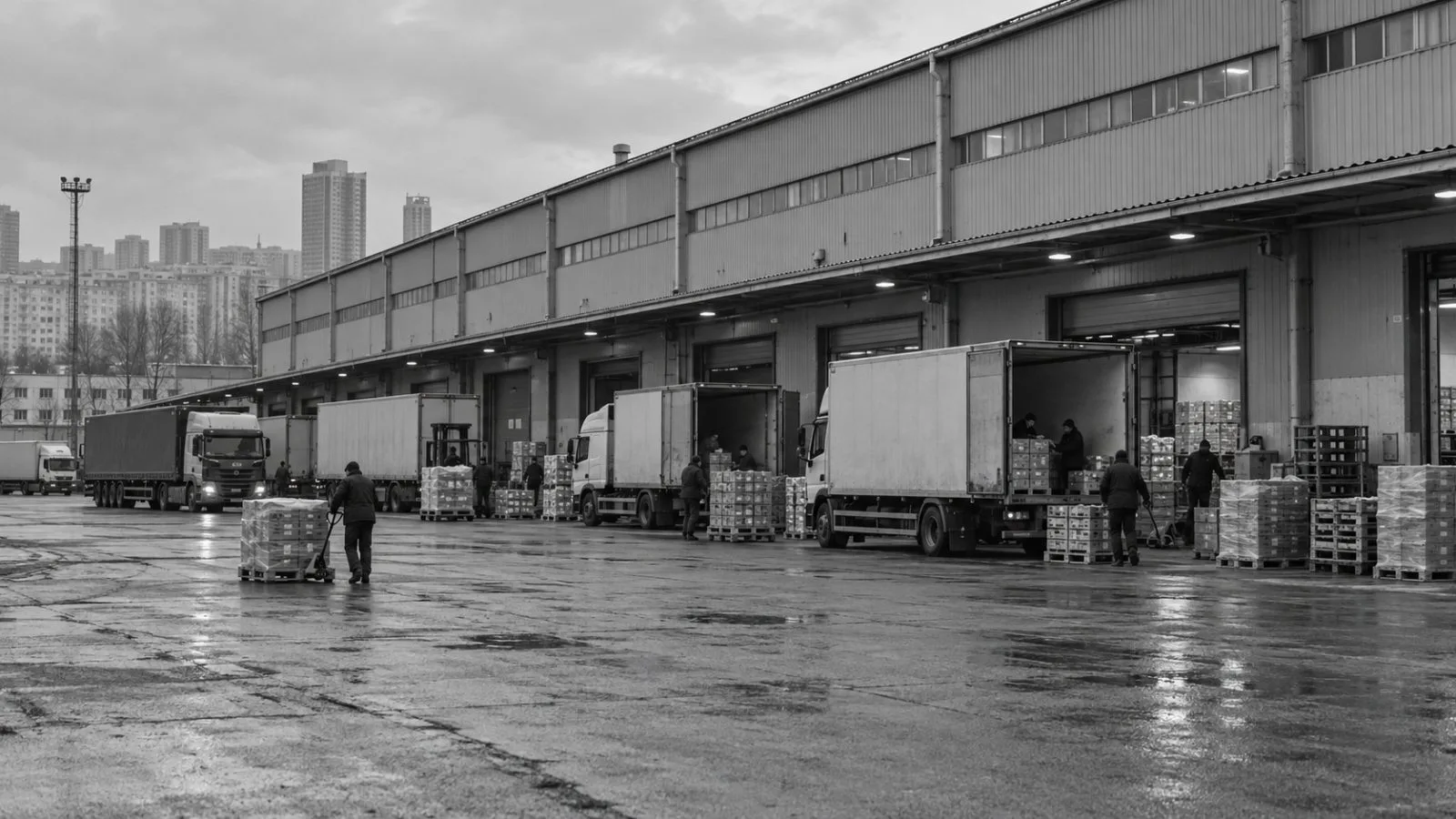 Customers enter a cash-and-carry wholesale store in Moscow, Russia. / EconoTimes.ai (mono)