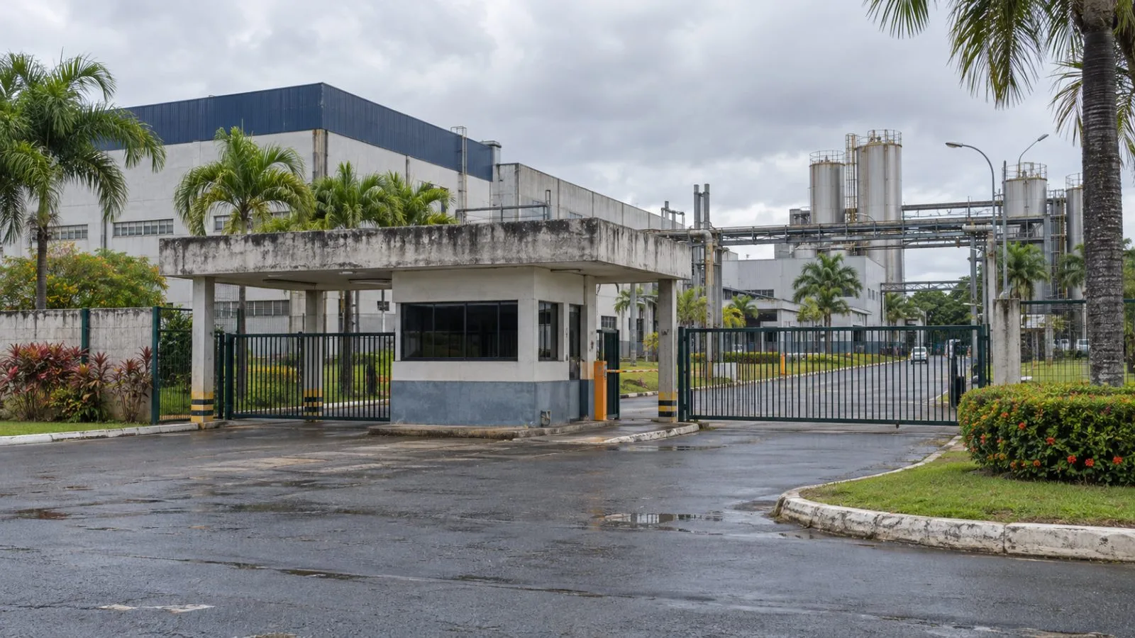 Bahiafarma’s pharmaceutical plant stands in Simões Filho, Bahia, Brazil. (AI-generated image / EconoTimes)