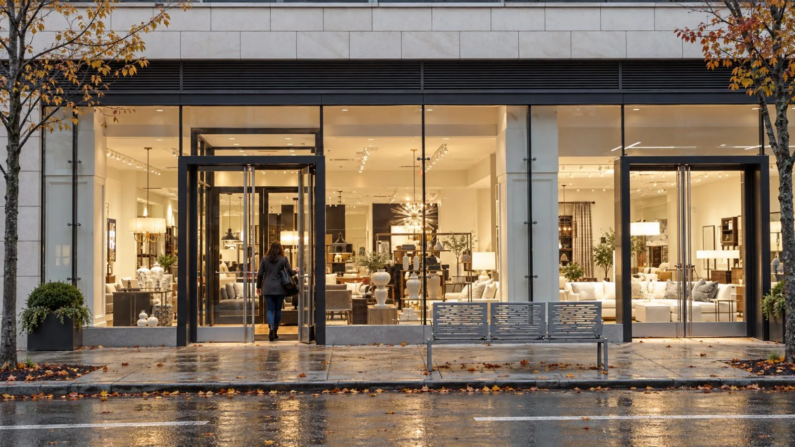 A customer enters an Ethan Allen design center in Danbury, Connecticut. / EconoTimes.ai