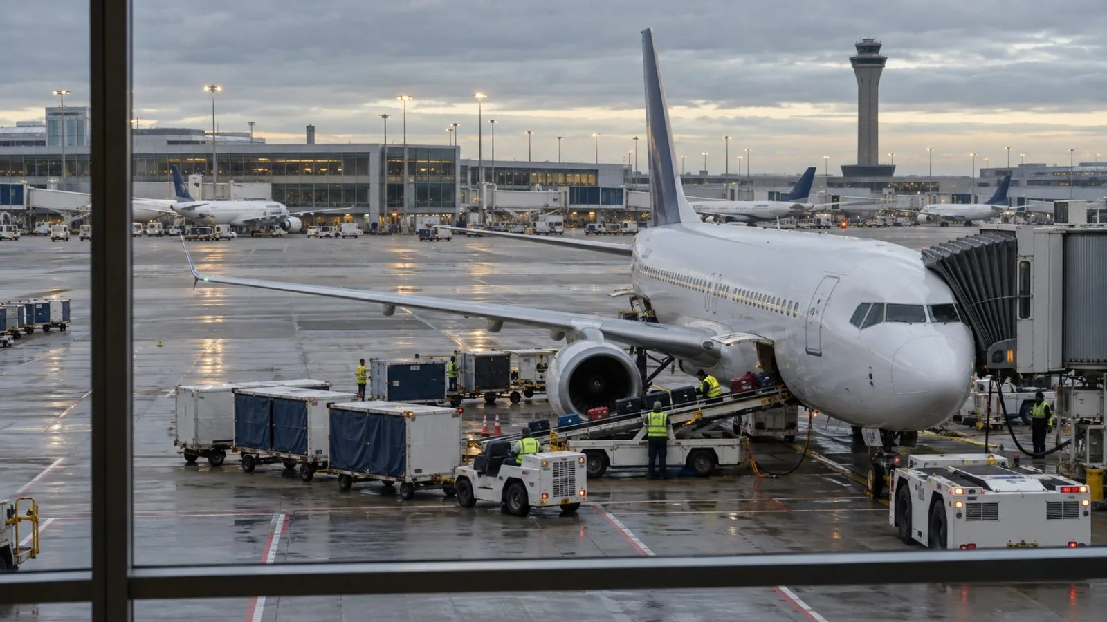 Passengers board a commercial jet at a gate at Dallas Fort Worth International Airport, Texas. (AI-generated image / EconoTimes)