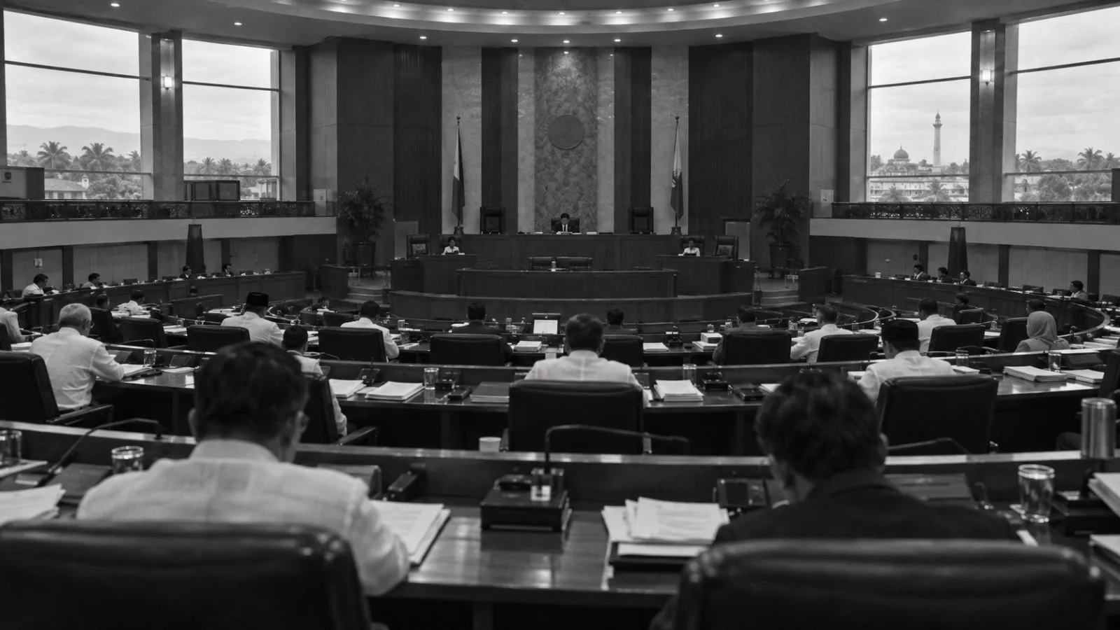 Lawmakers meet in the Bangsamoro Parliament chamber in Cotabato City, Philippines. (AI-generated image / EconoTimes)