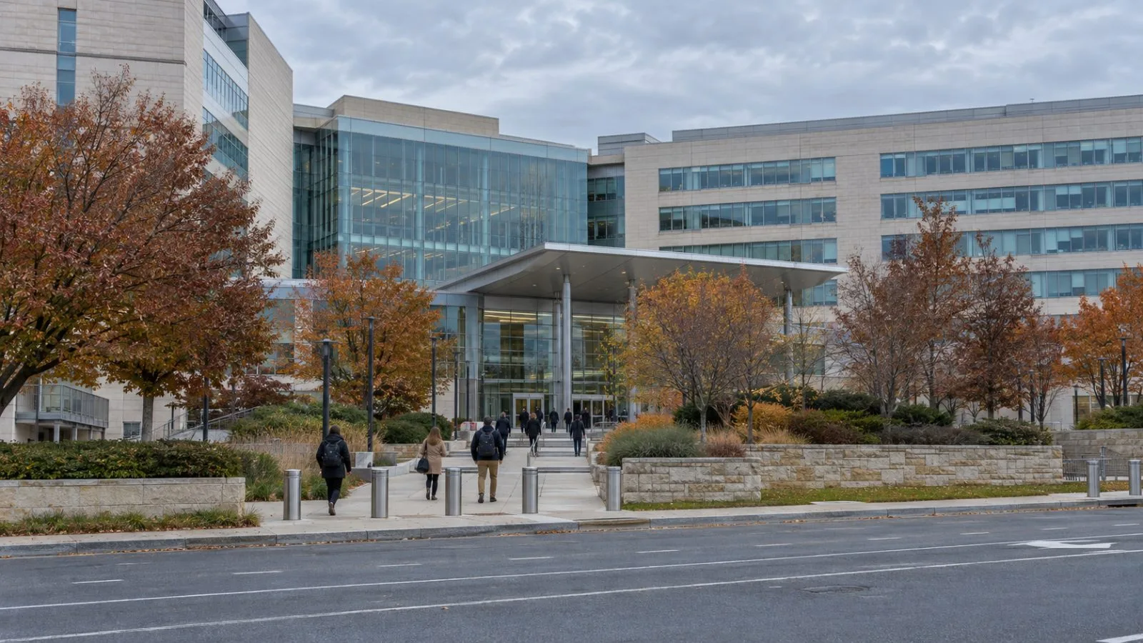 The Centers for Medicare & Medicaid Services headquarters stands in Woodlawn, Maryland, on an overcast morning. (AI-generated image / EconoTimes)