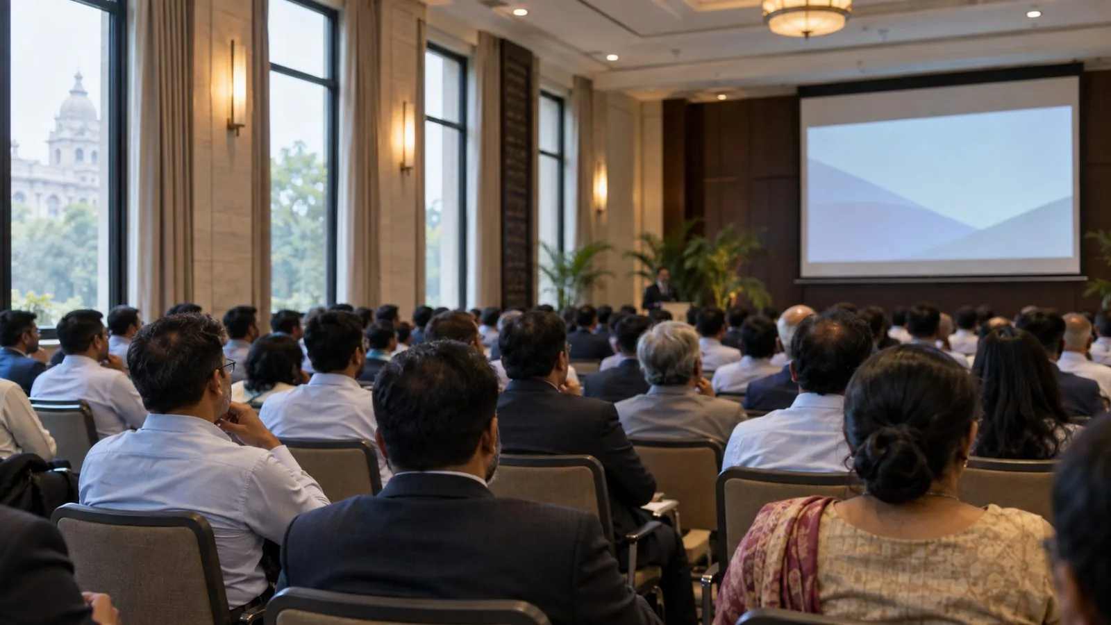 Delegates listen during a banking policy session in Kolkata, India (AI-generated image / EconoTimes)