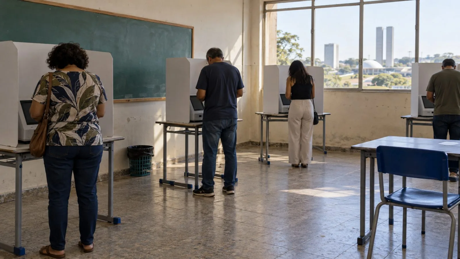 Voters cast ballots at a polling station in Brasília, Brazil. (AI-generated image / EconoTimes)