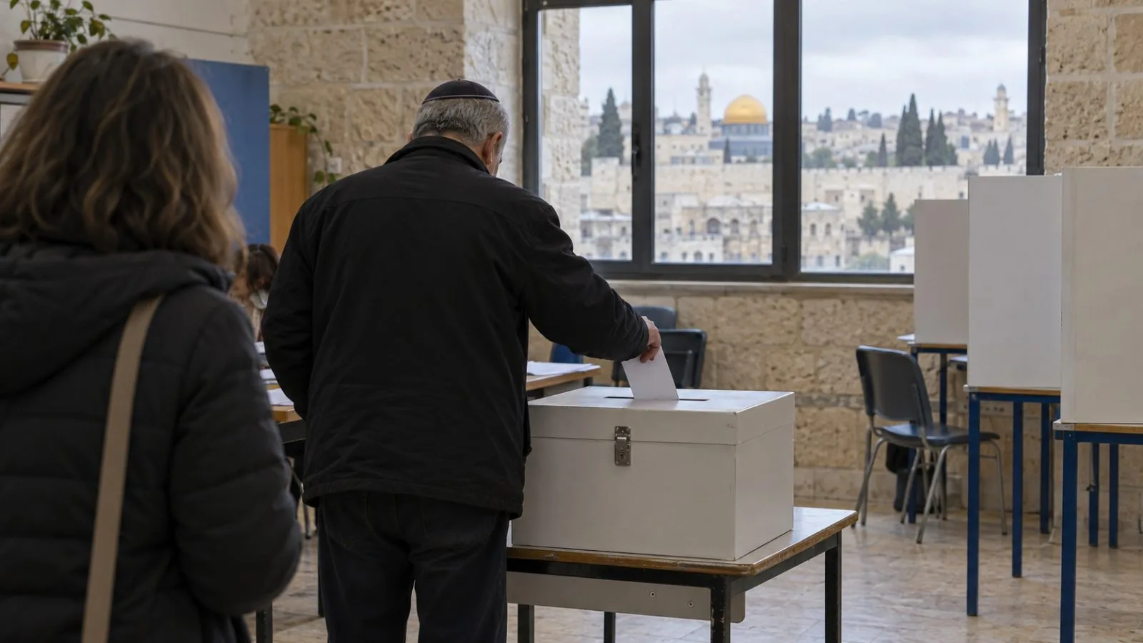 Voters cast ballots inside a polling station in Jerusalem, Israel. (AI-generated image / EconoTimes)