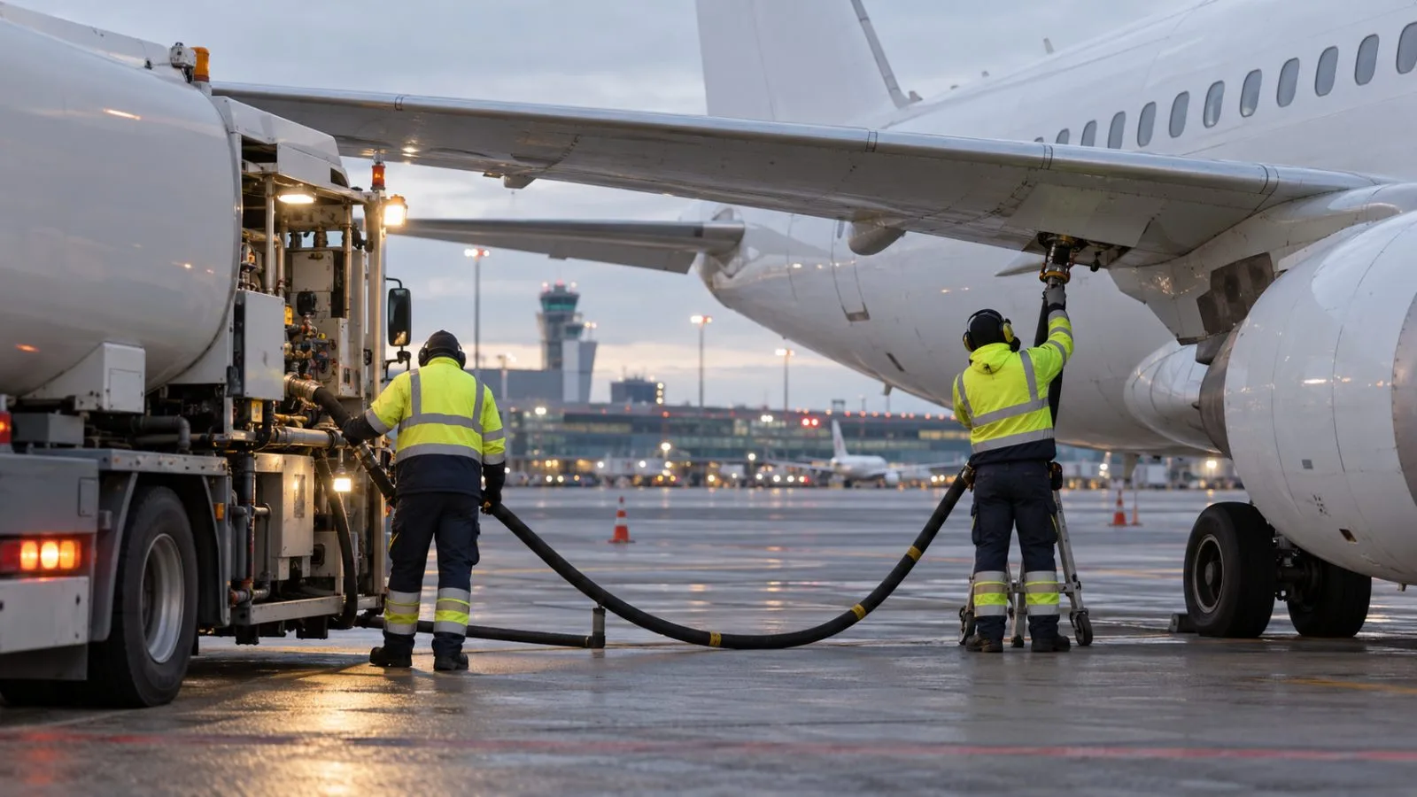 A fuel truck services a passenger aircraft at Helsinki Airport in Finland (AI-generated image / EconoTimes)