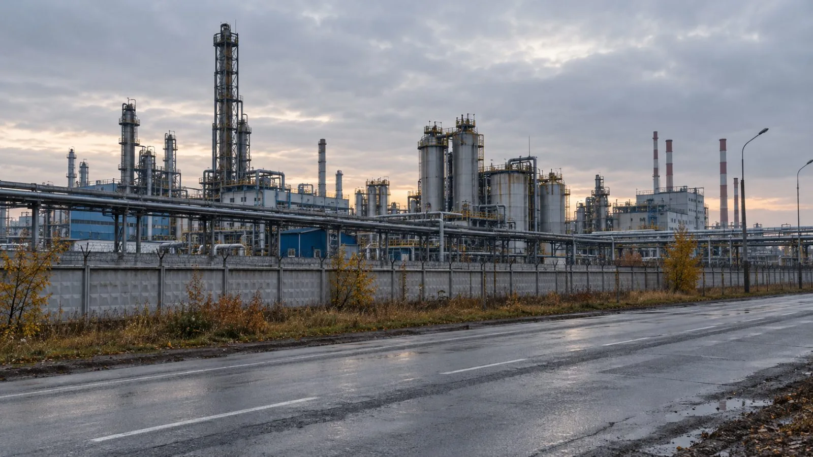 Industrial buildings stand behind perimeter fencing in Togliatti, Russia (AI-generated image / EconoTimes)