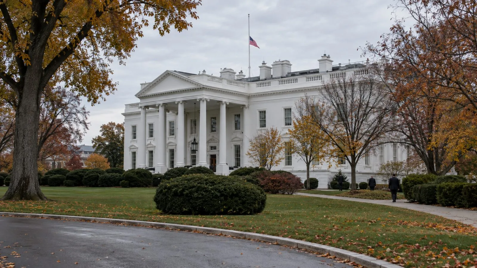 The White House stands along Pennsylvania Avenue in Washington, D.C., on an overcast autumn morning. (AI-generated image / EconoTimes)