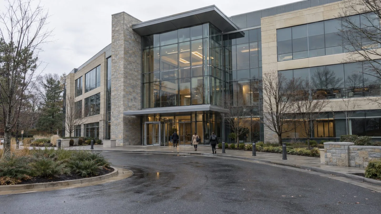 A regional bank office building stands along a commercial street in Fairfax, Virginia. (AI-generated image / EconoTimes)