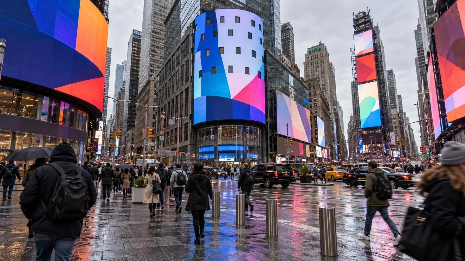 Pedestrians cross Times Square outside Nasdaq MarketSite in New York City. (AI-generated image / EconoTimes)