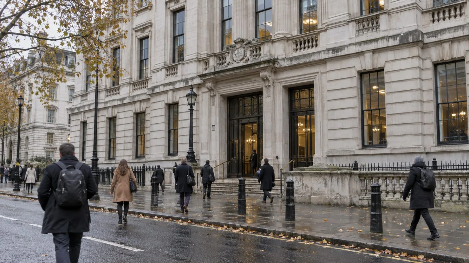 The Department for Digital, Culture, Media and Sport offices stand in central London. (AI-generated image / EconoTimes)