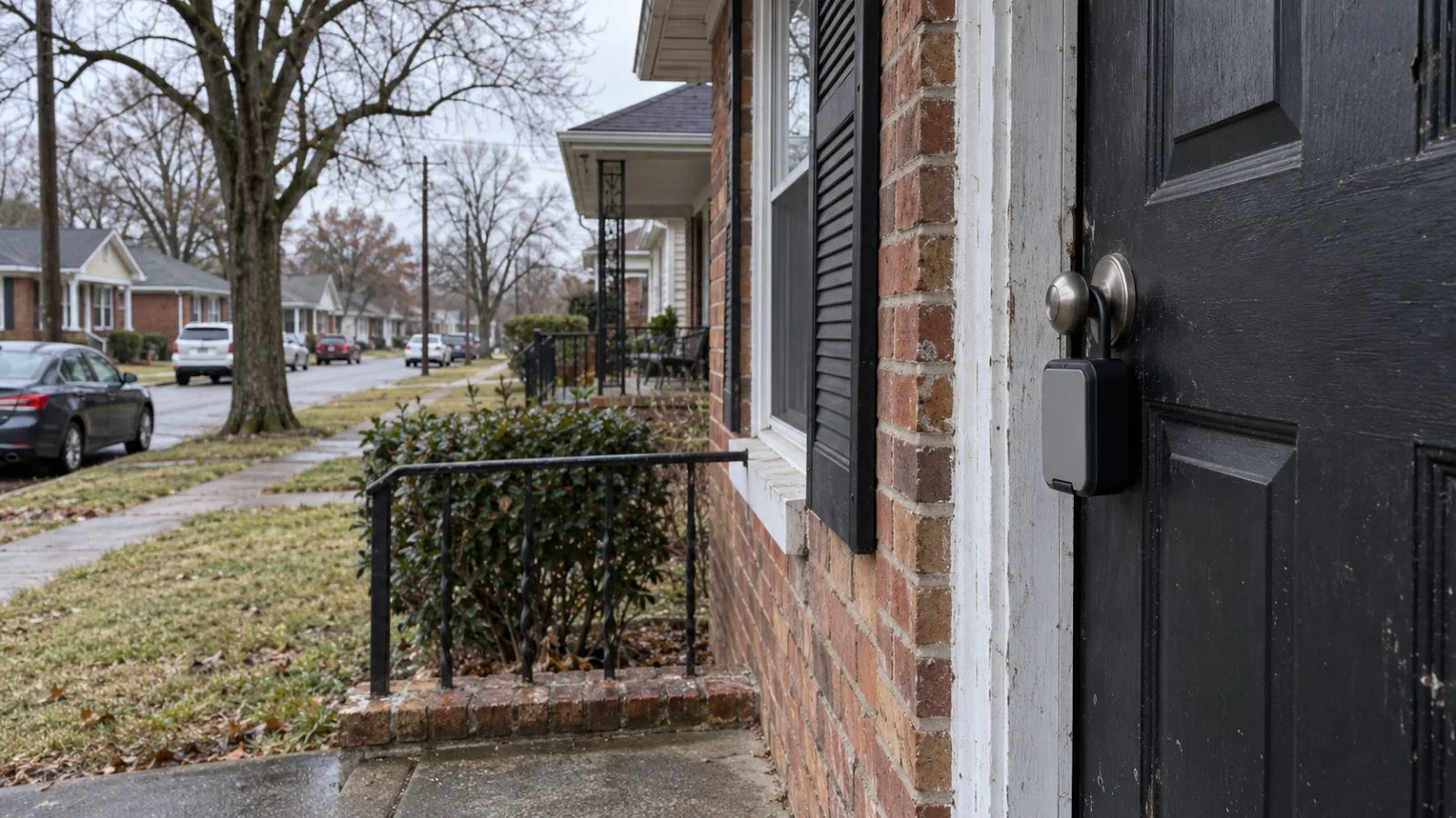 A lockbox hangs at the front door of a house in Memphis, Tennessee. (AI-generated image / EconoTimes)