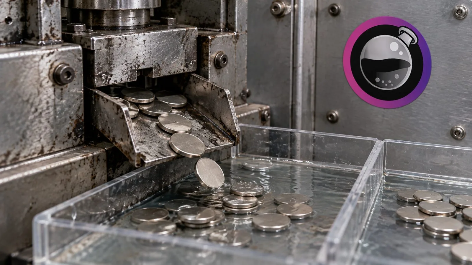 An editorial graphic shows unmarked tokens entering a liquidity pool while later tokens remain outside. / EconoTimes.ai