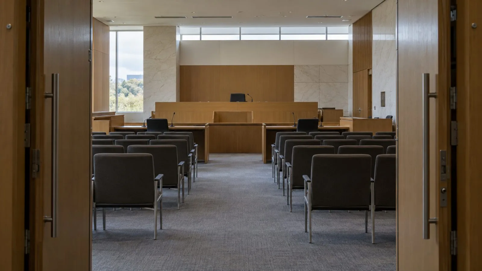 An open hearing room awaits visitors at the Administrative Review Tribunal in Canberra, Australia. (AI-generated image / EconoTimes)