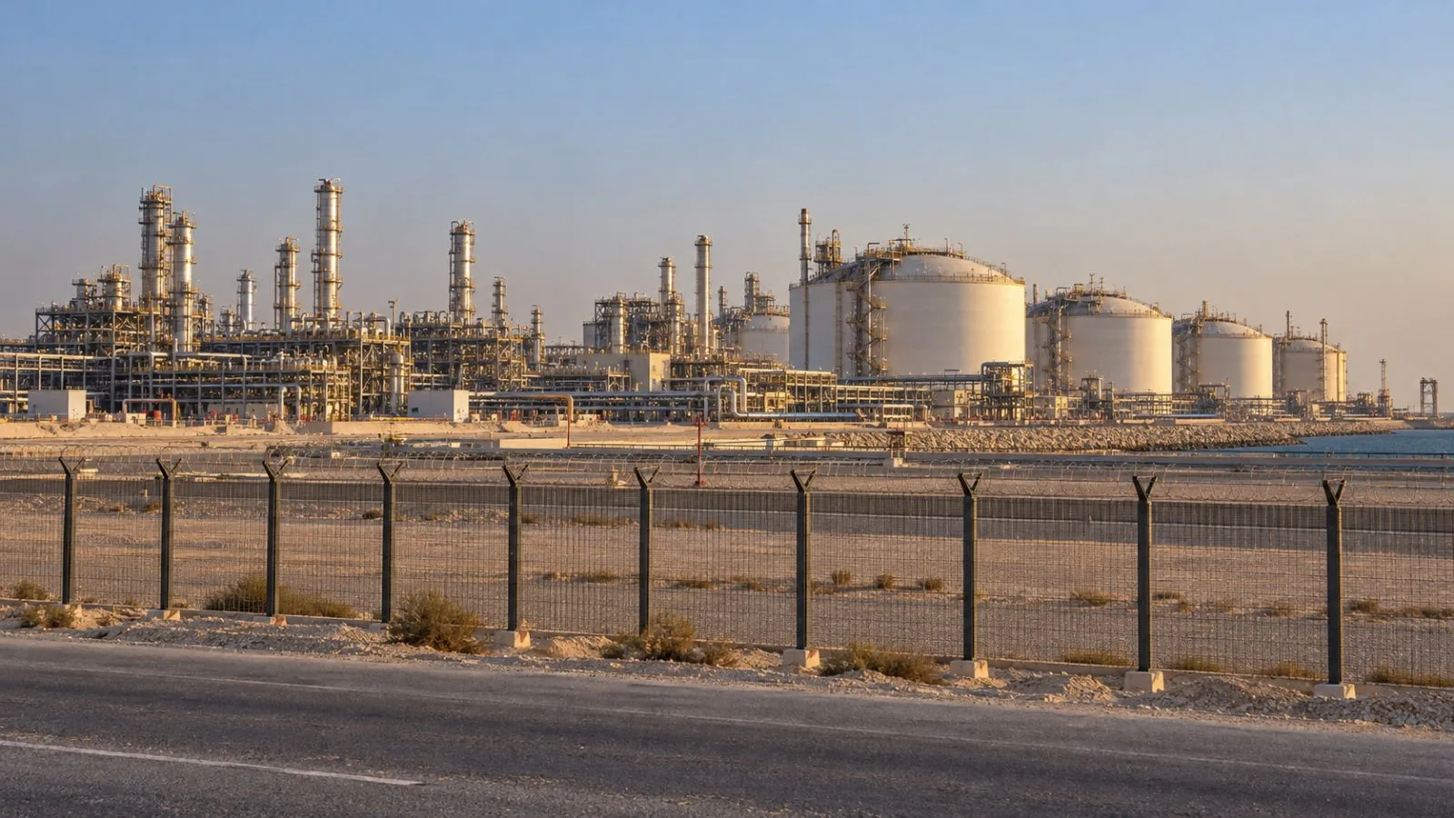 LNG processing units and storage tanks stand at Ras Laffan, Qatar. / EconoTimes.ai