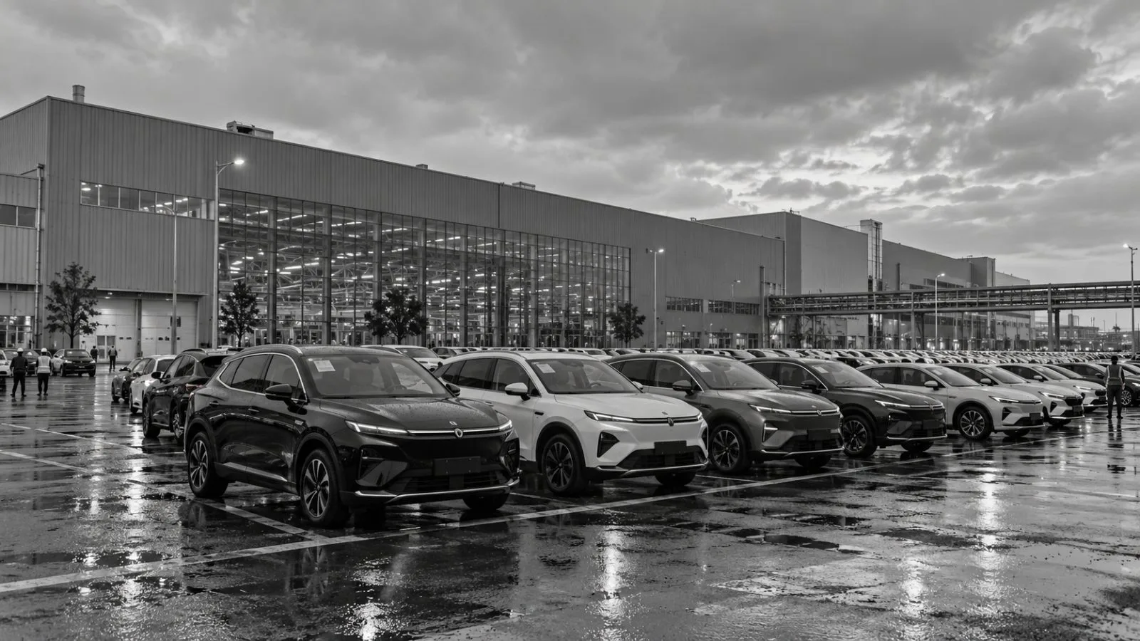 VinFast electric cars stand outside the company’s manufacturing plant in Hai Phong, Vietnam. / EconoTimes.ai