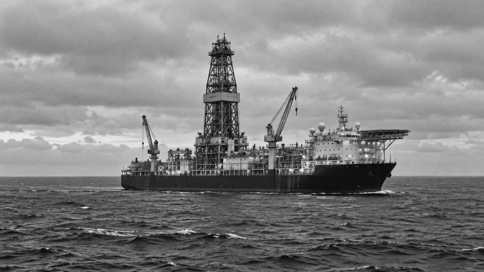 An ultra-deepwater drillship operates in the U.S. Gulf of Mexico off Louisiana. / EconoTimes.ai
