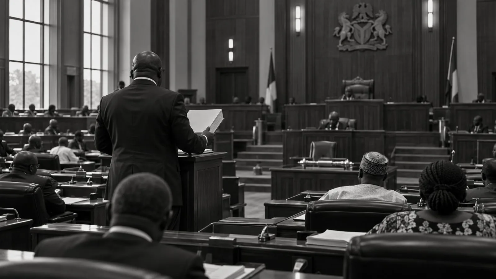 Lawmakers gather in the Cross River State House of Assembly in Calabar, Nigeria. (AI-generated image / EconoTimes)