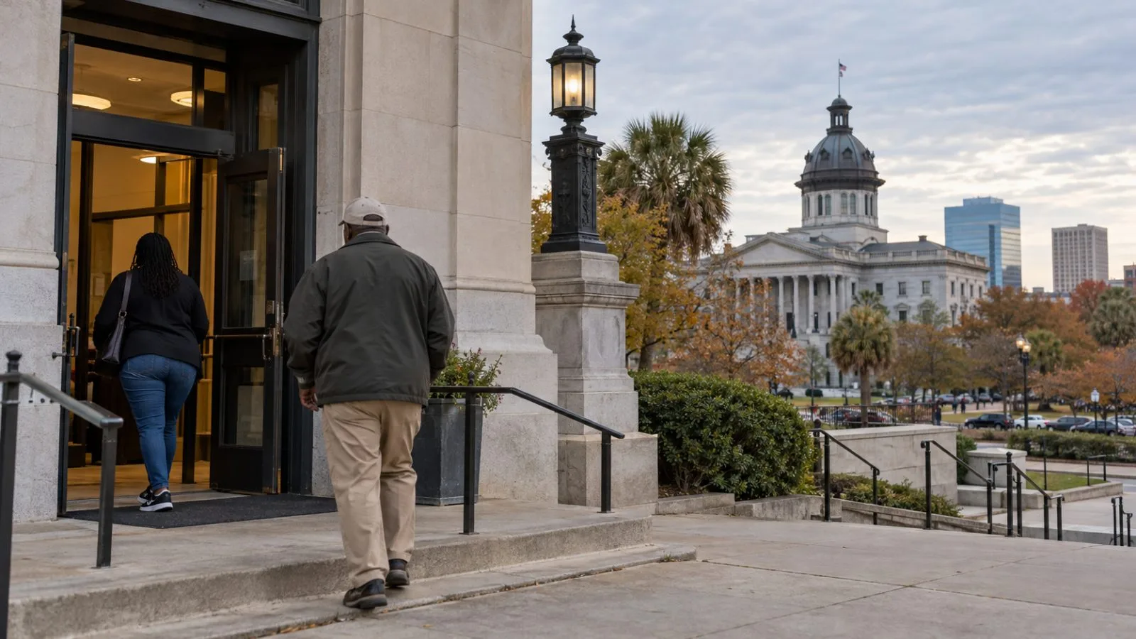 Voters arrive at an early-voting site in Columbia, South Carolina, ahead of the Senate election (AI-generated image / EconoTimes)
