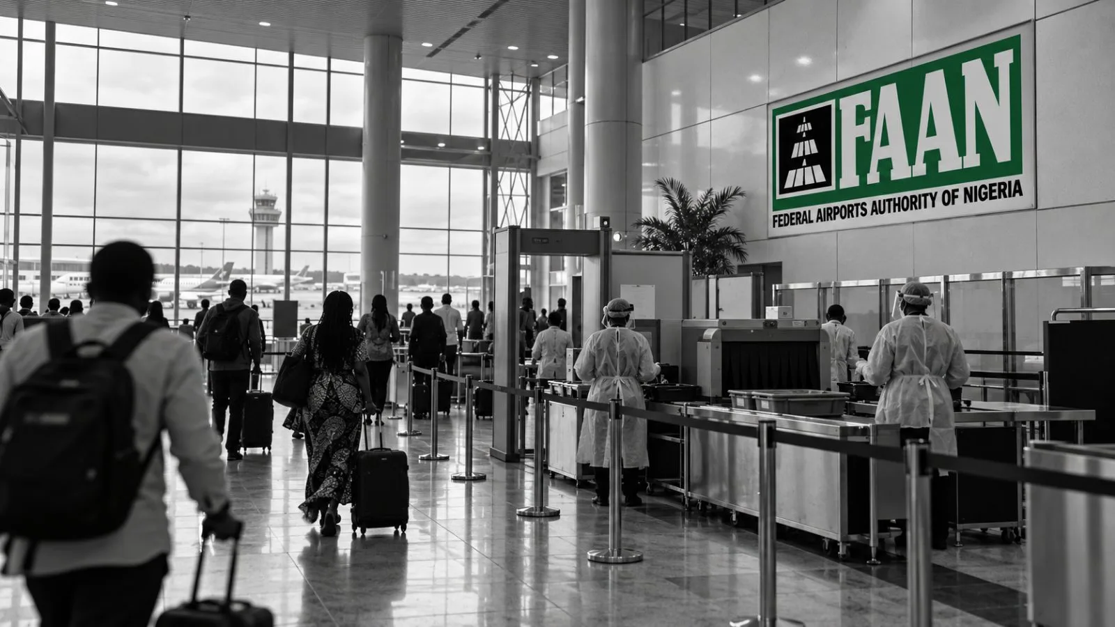 Vehicles arrive beneath the passenger canopy at Murtala Muhammed Airport Terminal Two in Lagos, Nigeria. / EconoTimes.ai