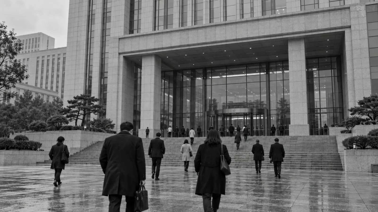 Visitors approach a government tax office in Beijing, China, on an overcast morning. (AI-generated image / EconoTimes)