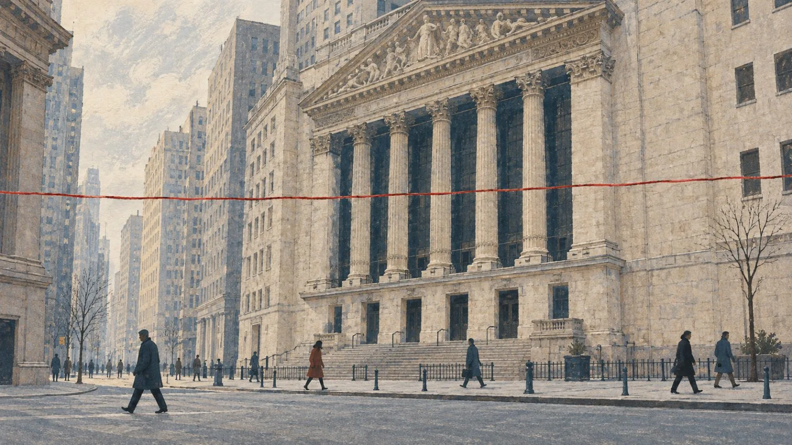 Pedestrians cross Broad Street outside the New York Stock Exchange in New York City (AI-generated image / EconoTimes)