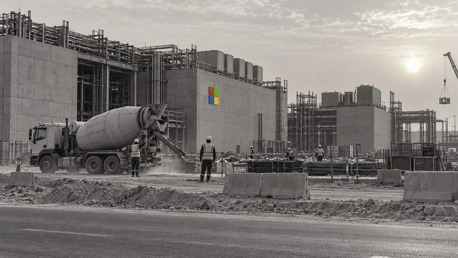 Employees walk between office buildings at Microsoft's campus in Redmond, Washington. / EconoTimes.ai