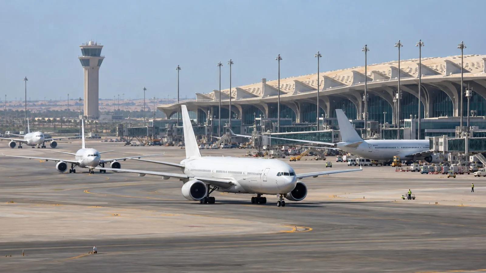 Travelers pass the terminal at King Fahd International Airport in Dammam, Saudi Arabia / EconoTimes.ai