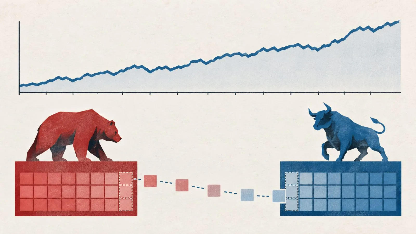 A restrained market graphic depicts UNITREE perpetual gains alongside negative funding payments. (AI-generated image / EconoTimes)
