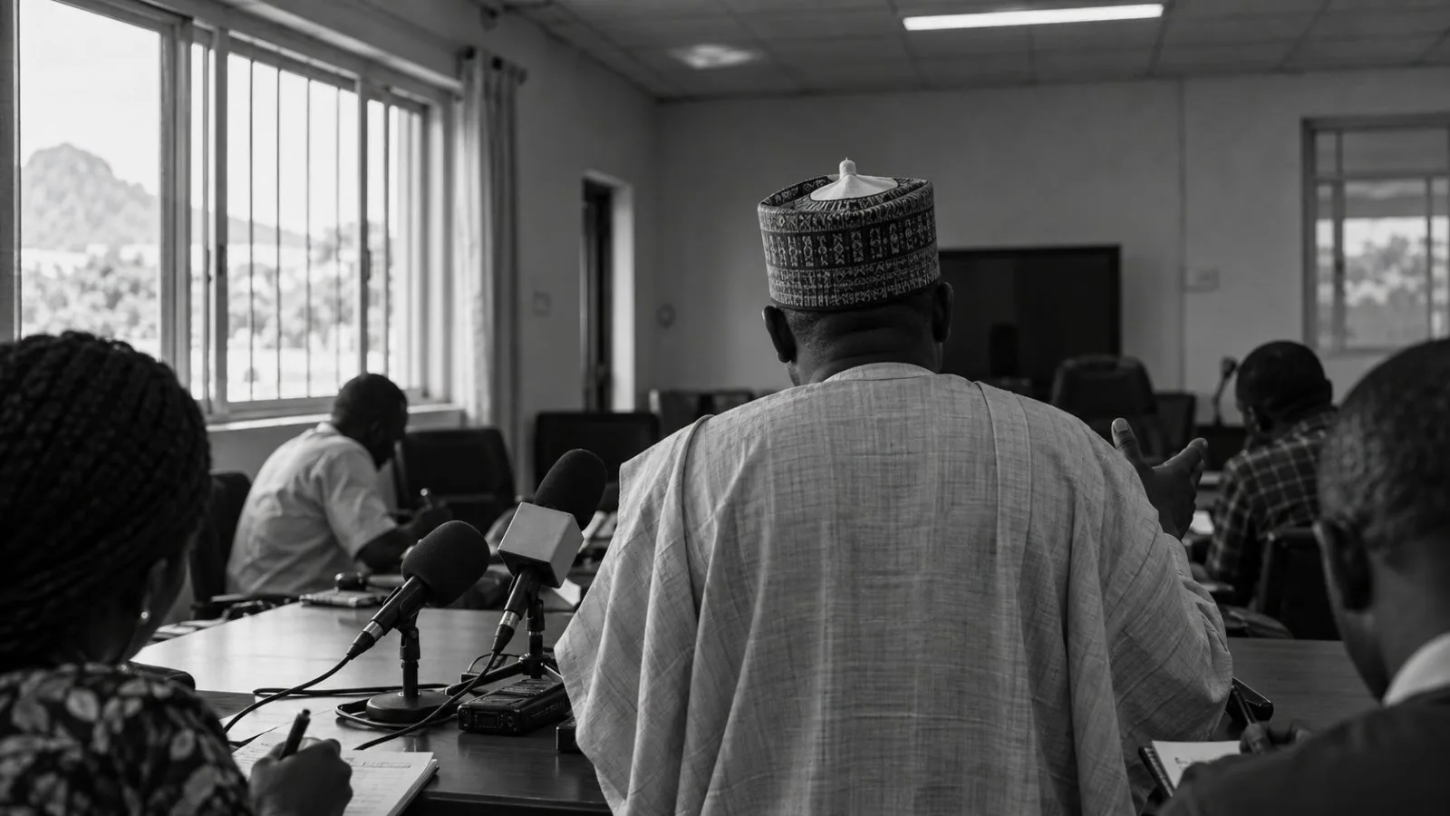 A health official addresses reporters at a media meeting in Jos, Nigeria. (AI-generated image / EconoTimes)