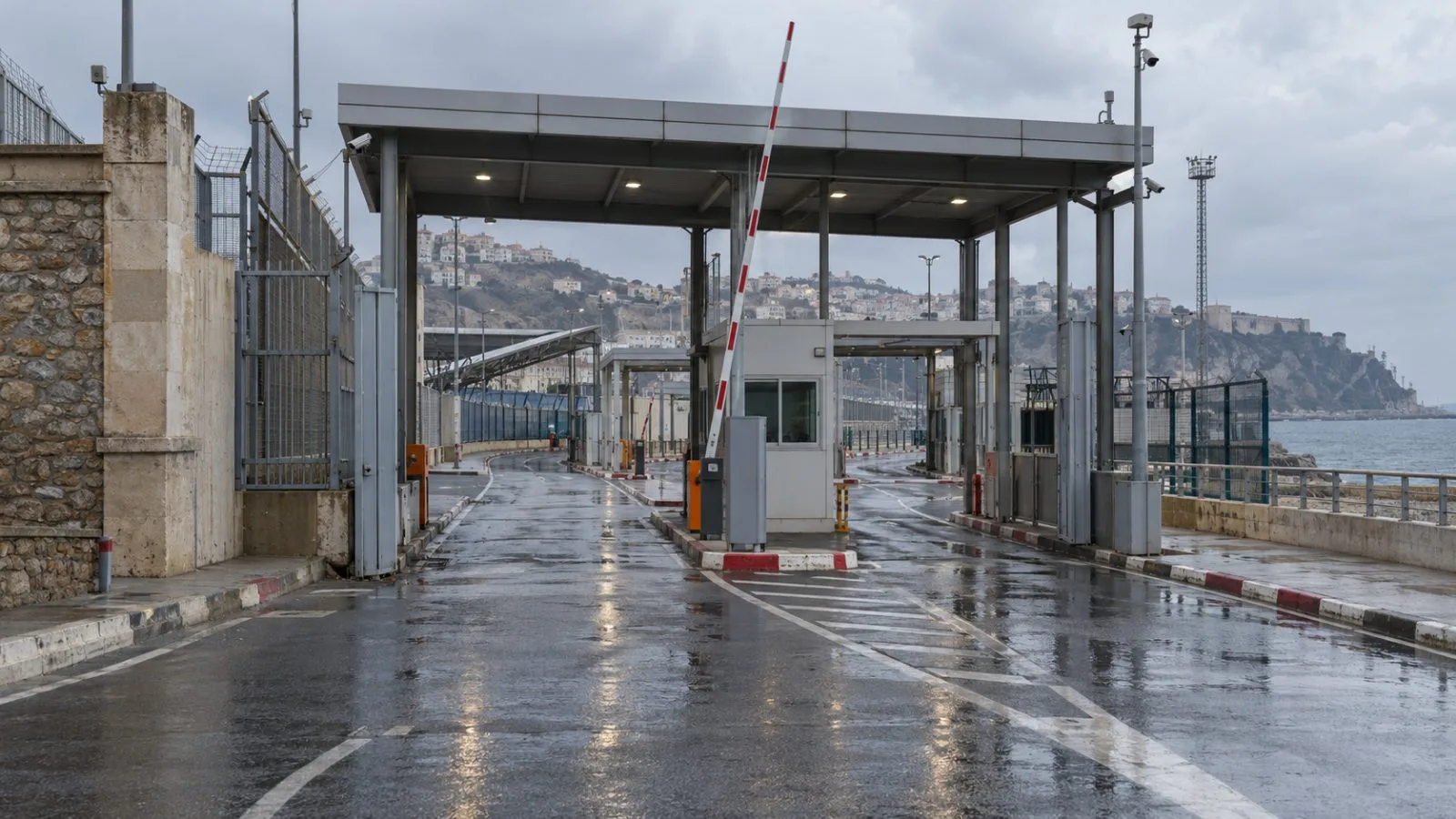 A barrier stands at the El Tarajal crossing in Ceuta, Spain. (AI-generated image / EconoTimes)