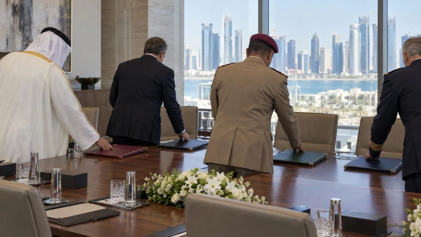 Officials sign a defense industry memorandum during a ceremony in Doha, Qatar / EconoTimes.ai