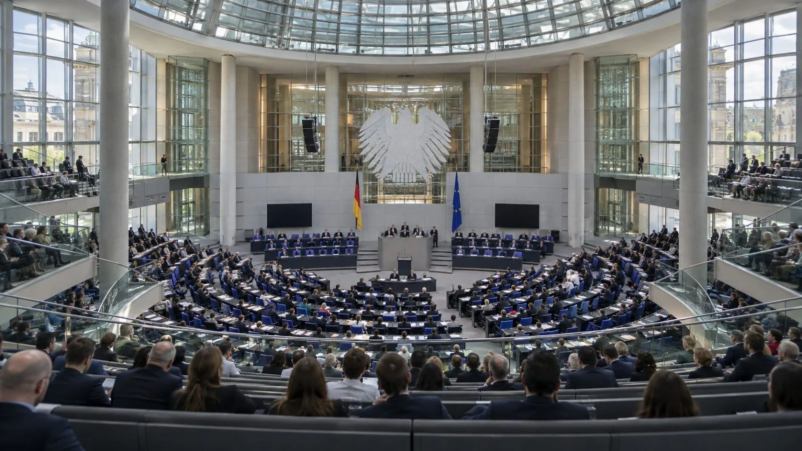 Visitors walk past the Reichstag building in Berlin beneath an overcast autumn sky. / EconoTimes.ai