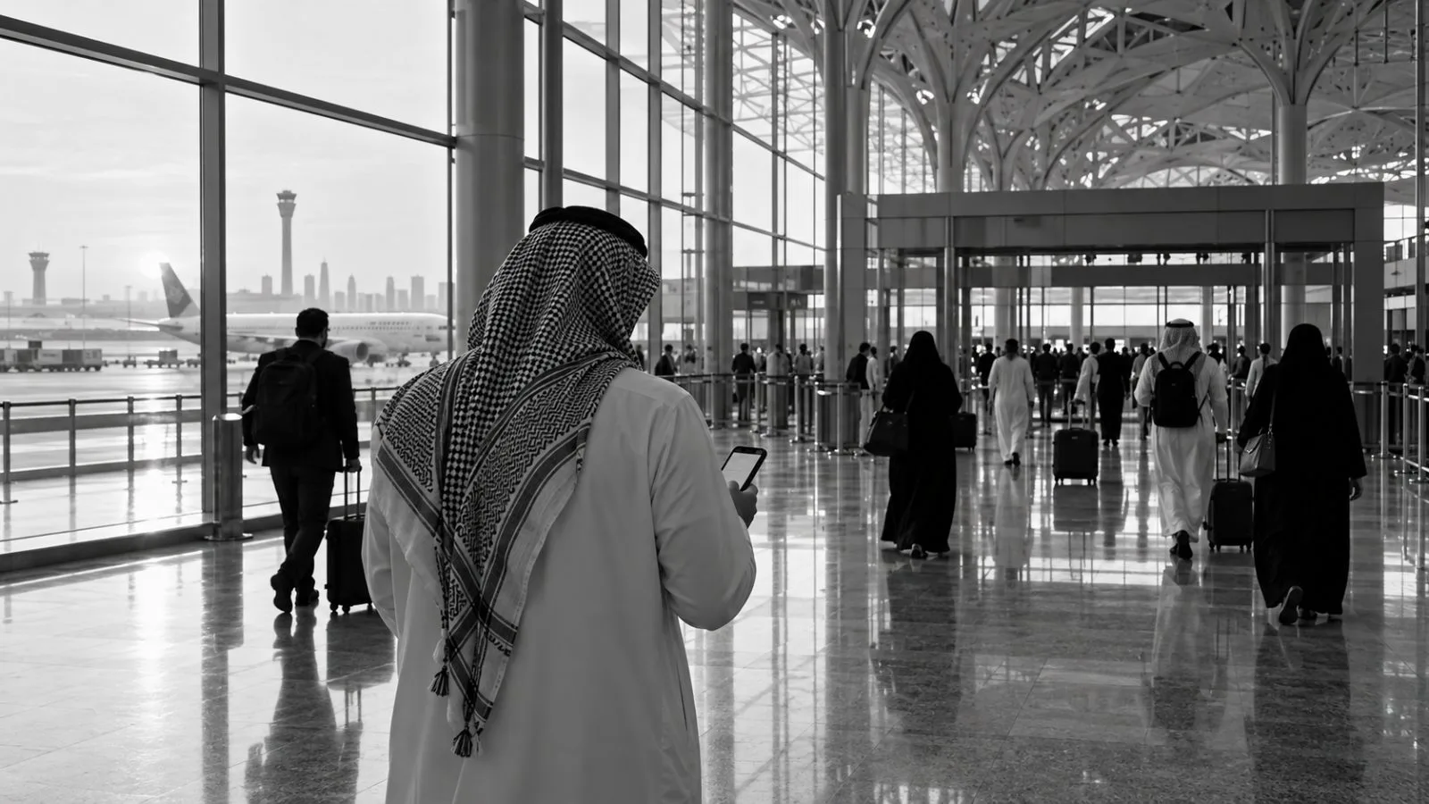 Visitors enter the U.S. Department of State building in Washington, D.C. / EconoTimes.ai (mono)