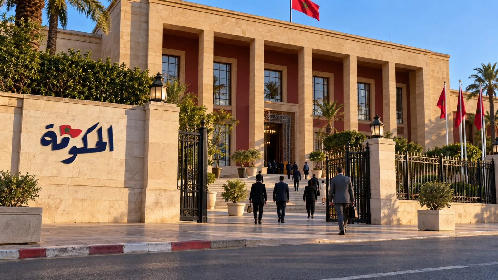 Attendees enter the House of Representatives in Rabat, Morocco, in late afternoon. / EconoTimes.ai