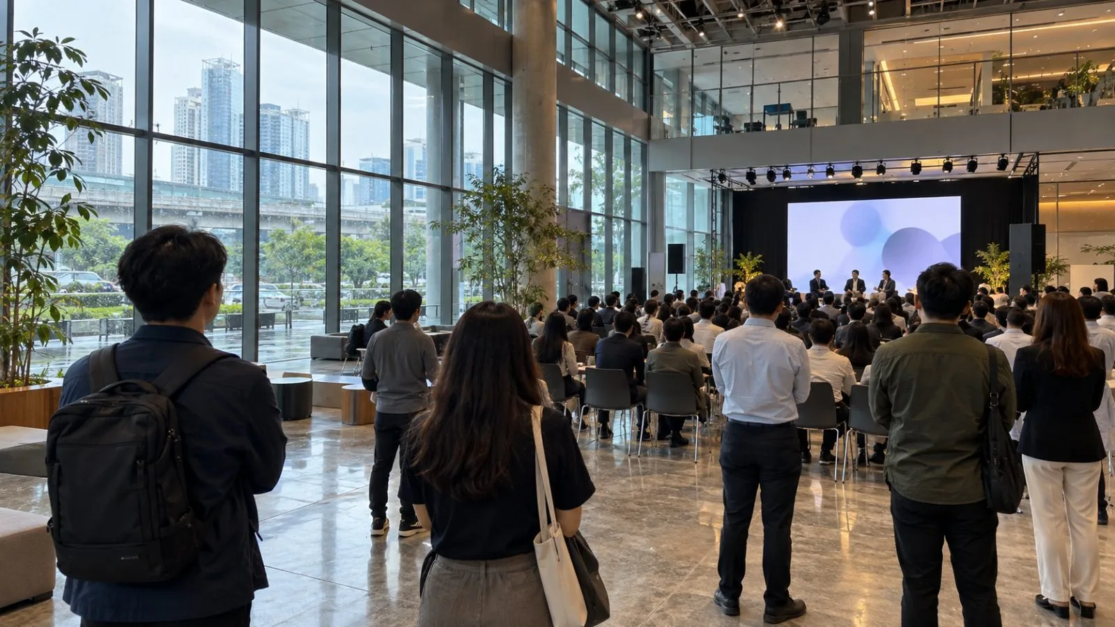 Attendees face a presentation at True Digital Park in Bangkok, Thailand. (AI-generated image / EconoTimes)