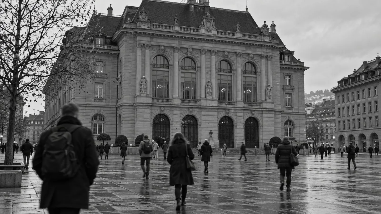 Pedestrians cross Bundesplatz outside the Swiss National Bank in Bern, Switzerland. (AI-generated image / EconoTimes)