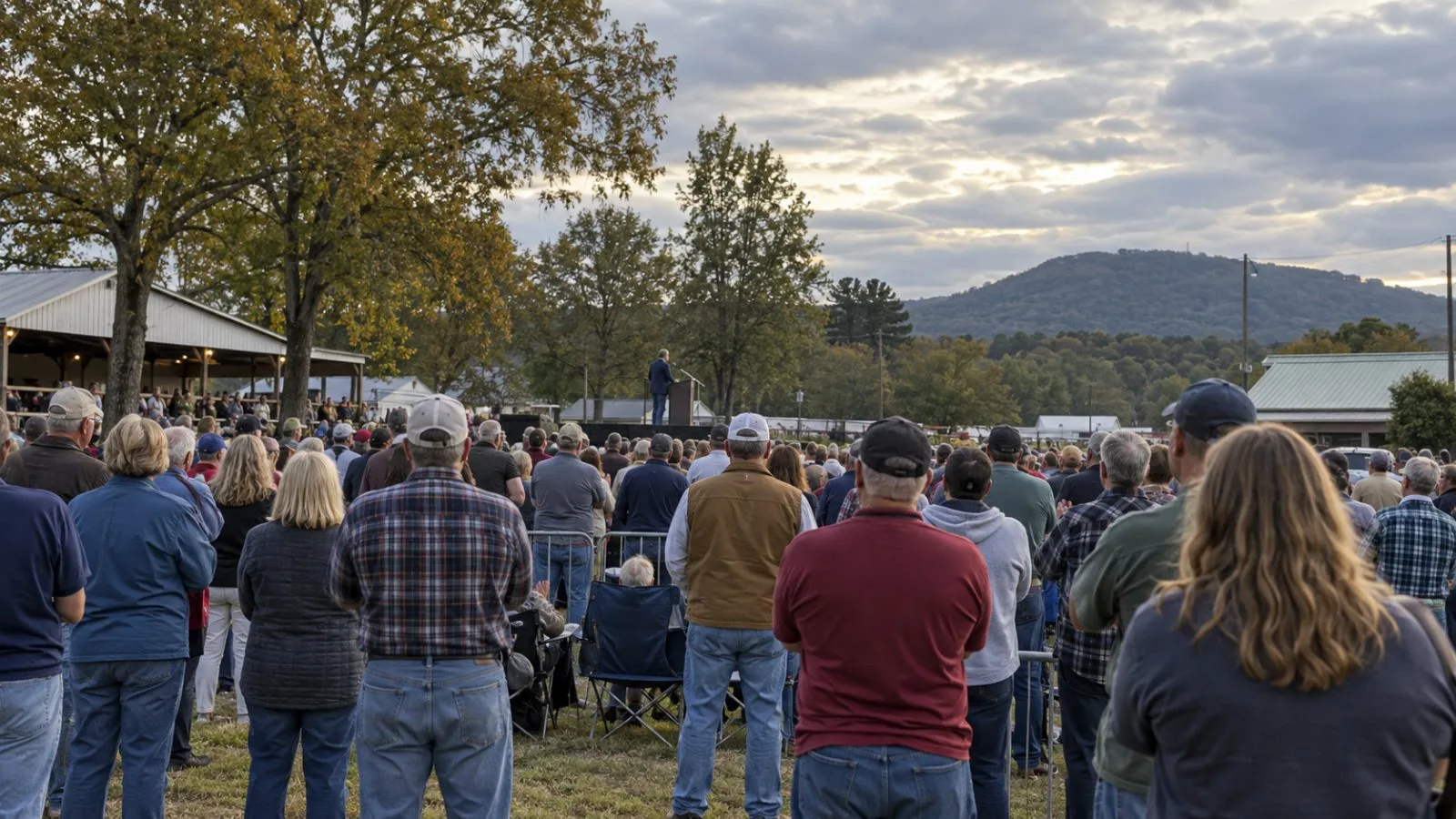 Supporters watch a campaign rally in Pendleton, South Carolina (AI-generated image / EconoTimes)