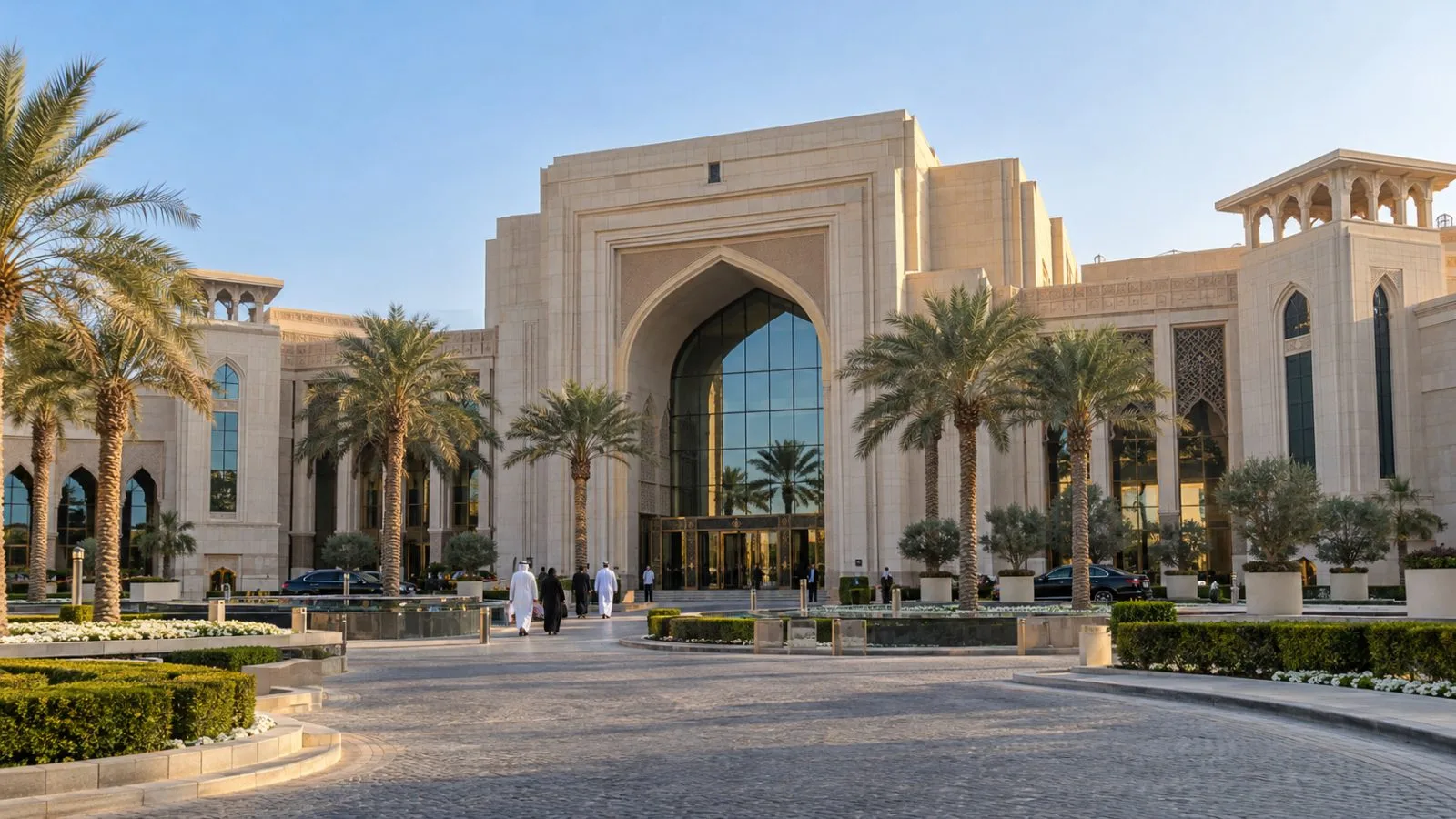 Pedestrians pass the Dubai Ruler’s Court in Dubai, United Arab Emirates. (AI-generated image / EconoTimes)