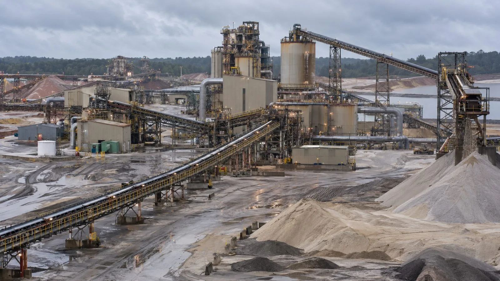 Mineral-processing infrastructure stands at the Tronox site in Hamilton, Mississippi (AI-generated image / EconoTimes)