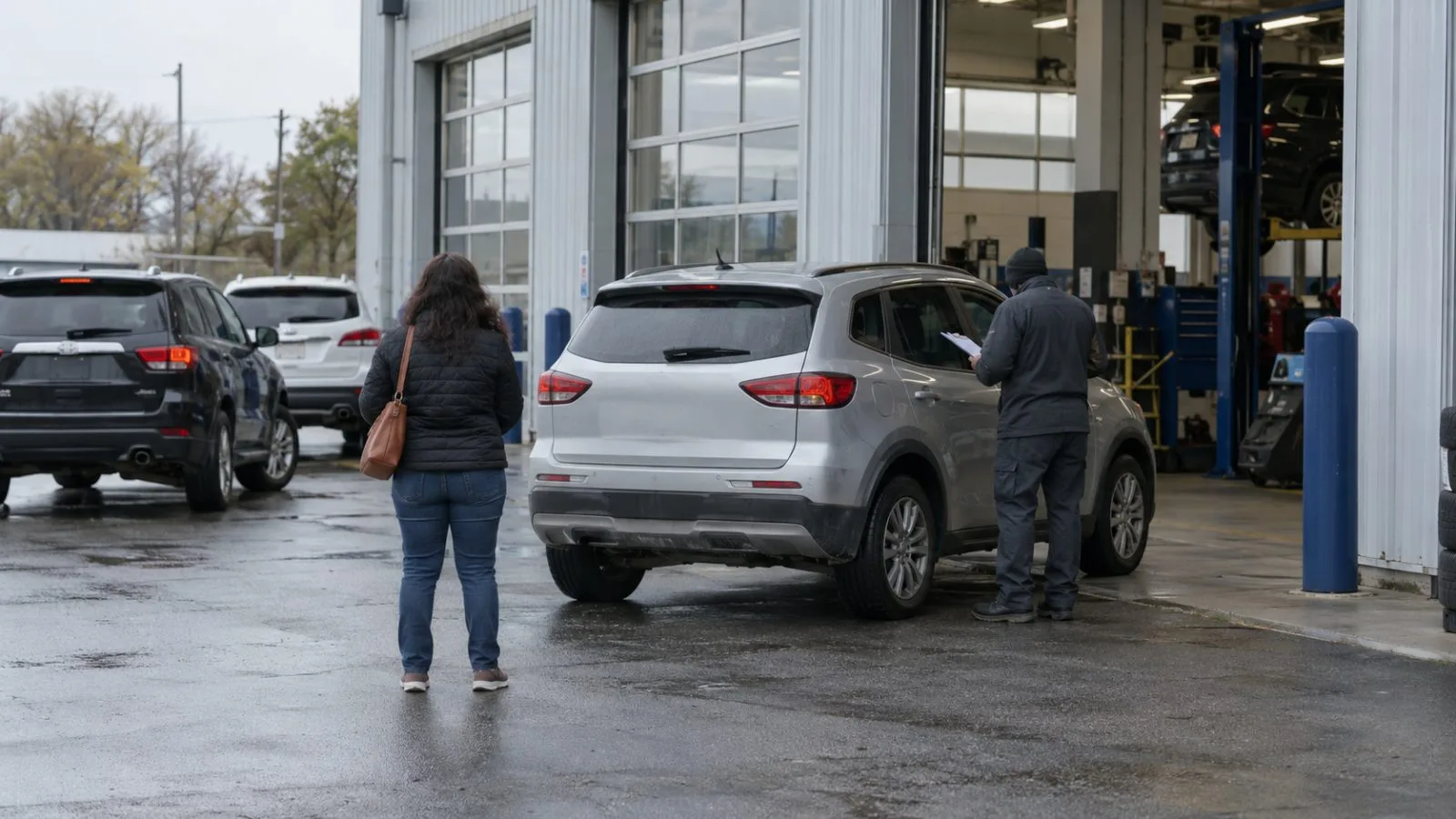 A vehicle arrives for service at a dealership in St. Louis, Missouri, on an overcast morning. (AI-generated image / EconoTimes)
