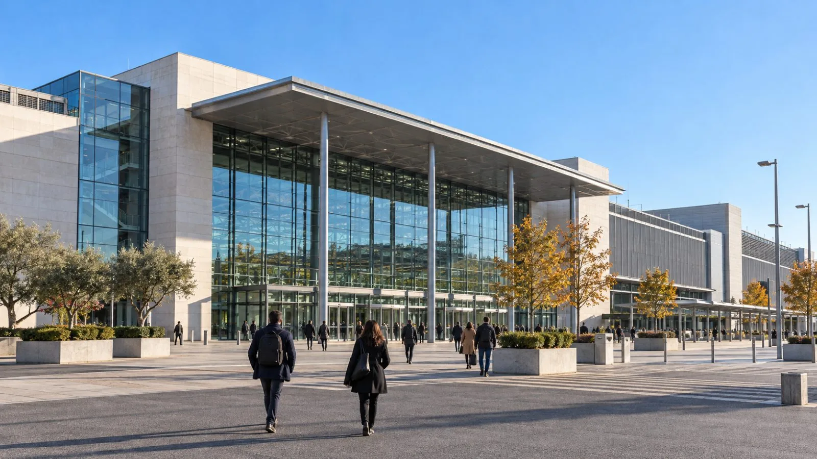 A staff member enters BioNTech’s research campus in Mainz, Germany, on an overcast morning. / EconoTimes.ai