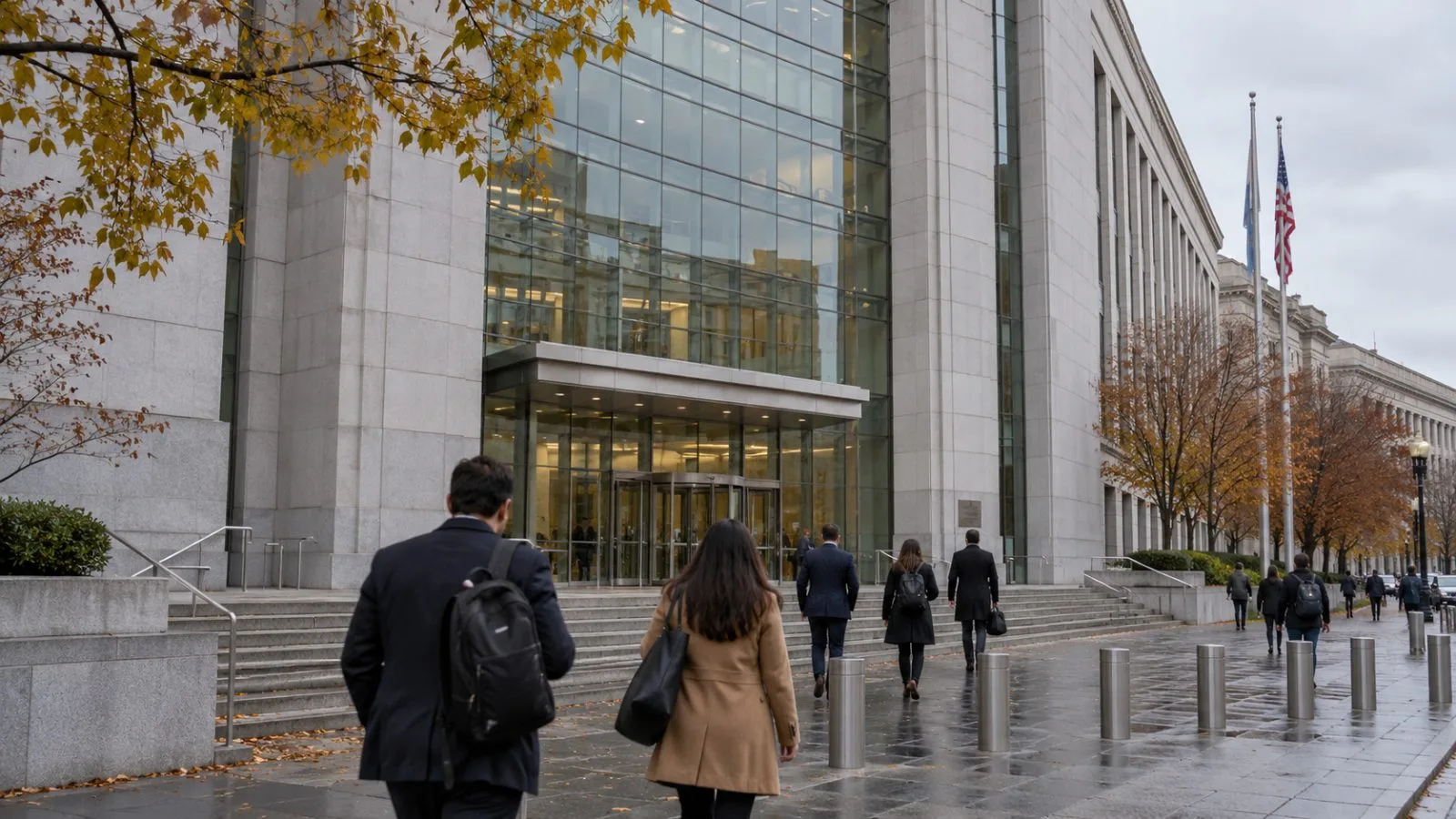 Pedestrians pass the U.S. Securities and Exchange Commission headquarters in Washington, D.C. (AI-generated image / EconoTimes)