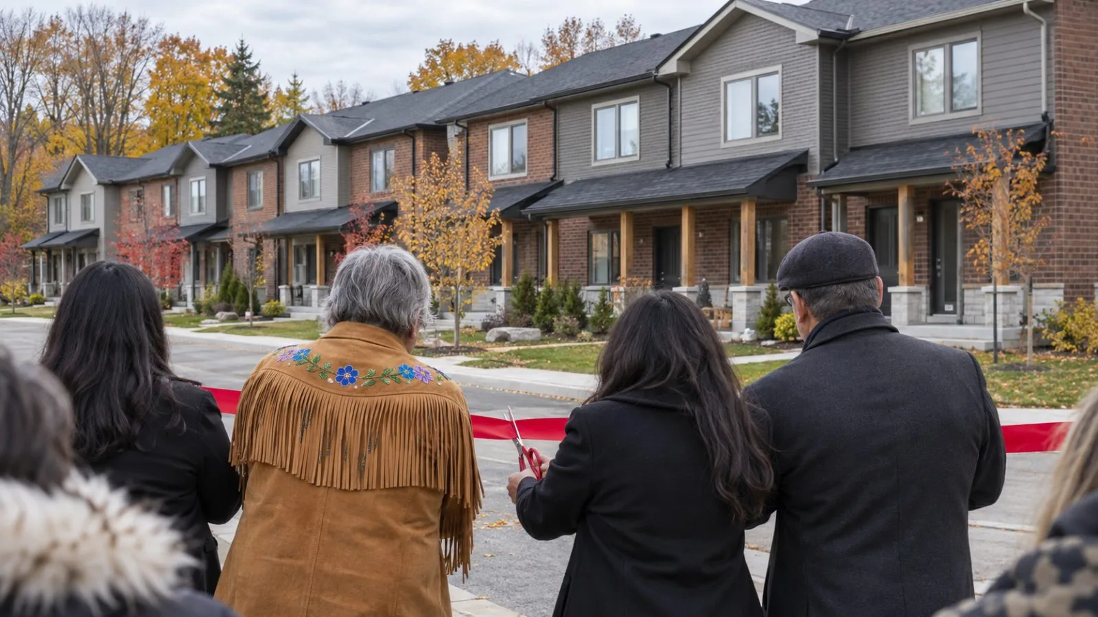 New affordable rental homes stand along George Street in Midland, Ontario, Canada. (AI-generated image / EconoTimes)