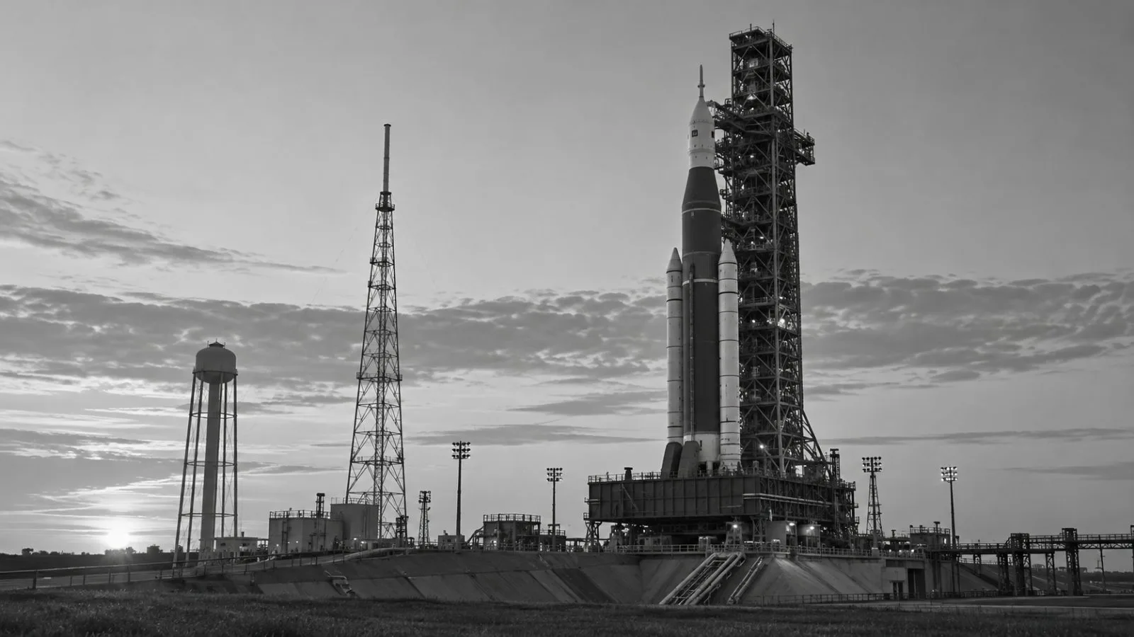 An RS-25 engine fires beneath the Fred Haise Test Stand at Stennis Space Center, Mississippi. / TokenPost.ai (mono)