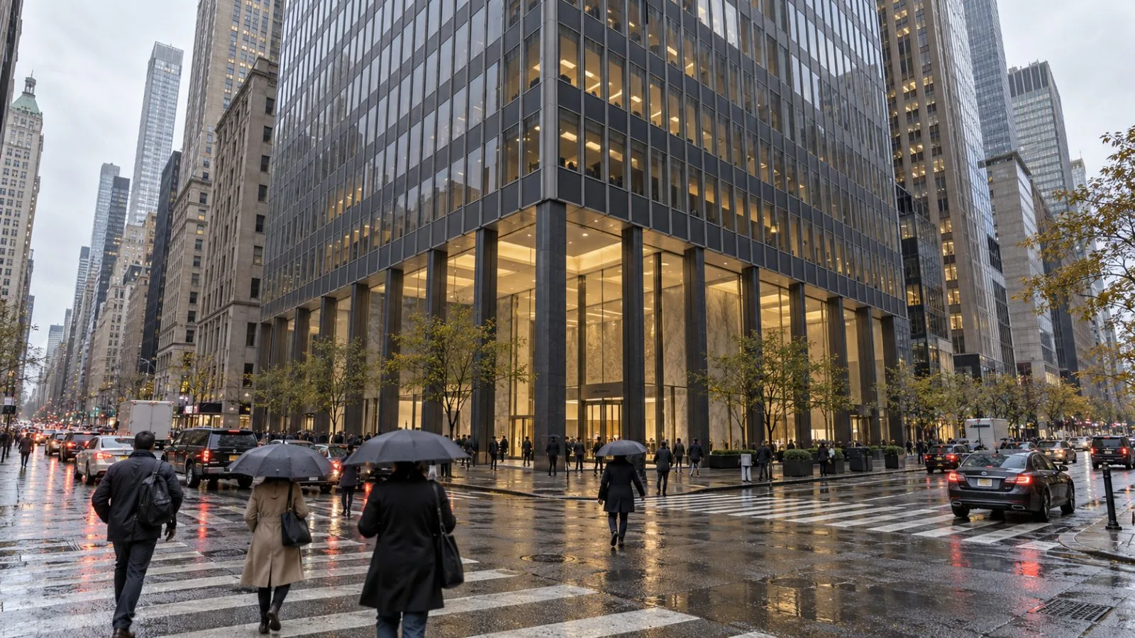 Pedestrians pass office towers on Madison Avenue in Midtown Manhattan, New York. (AI-generated image / EconoTimes)