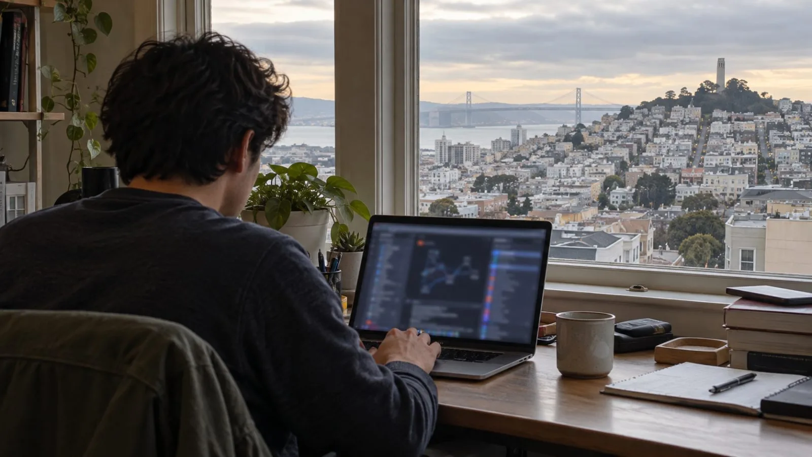A developer reviews a software security finding on a laptop in San Francisco. (AI-generated image / EconoTimes)