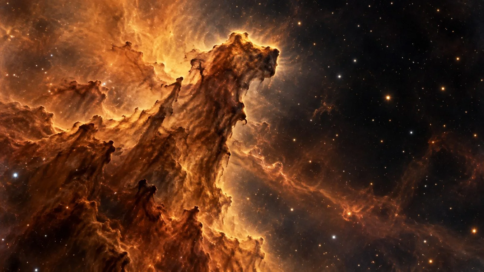Webb’s mid-infrared view reveals dusty structures in the Cat’s Head Nebula within the Carina Nebula. / EconoTimes.ai