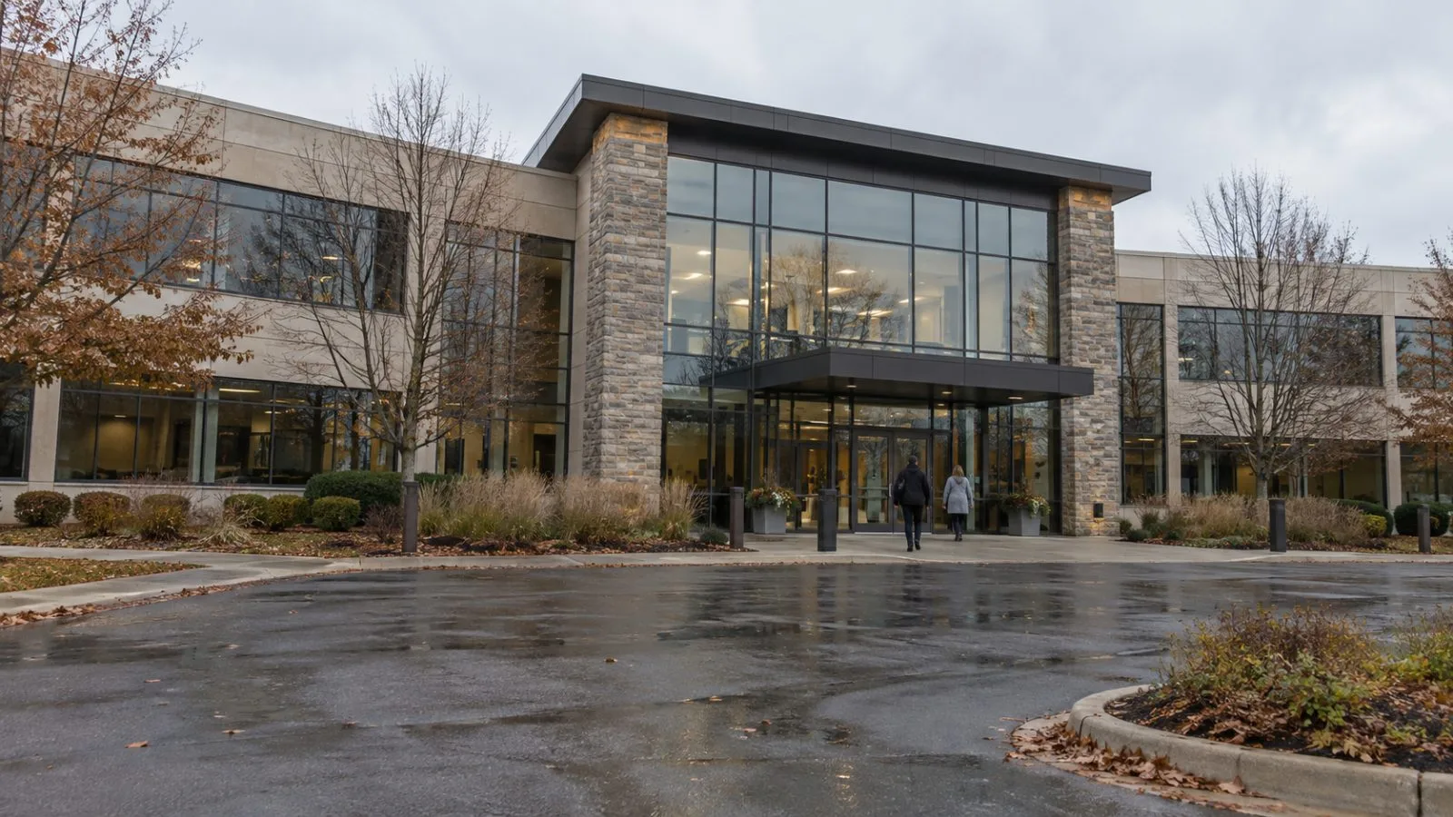 The Ionetix headquarters stands in Lansing, Michigan, on an overcast autumn morning. (AI-generated image / EconoTimes)