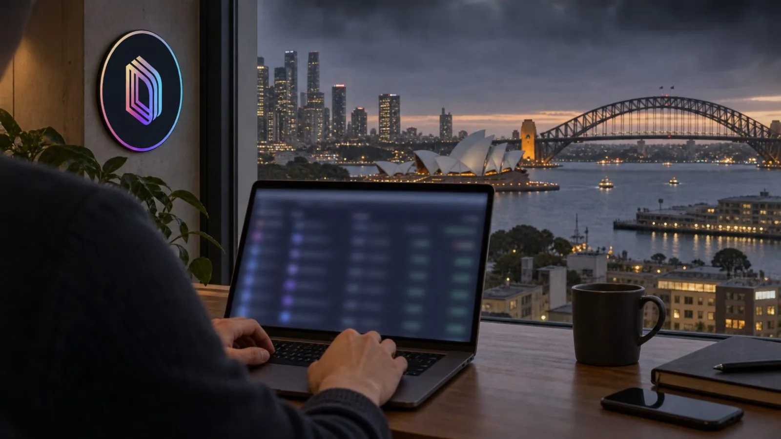 A laptop displays blurred blockchain transaction records in Sydney, Australia. / EconoTimes.ai